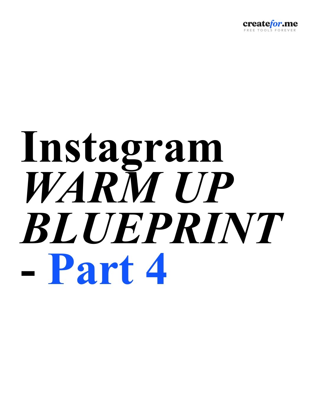 The Audience Warm up BLUEPRINT